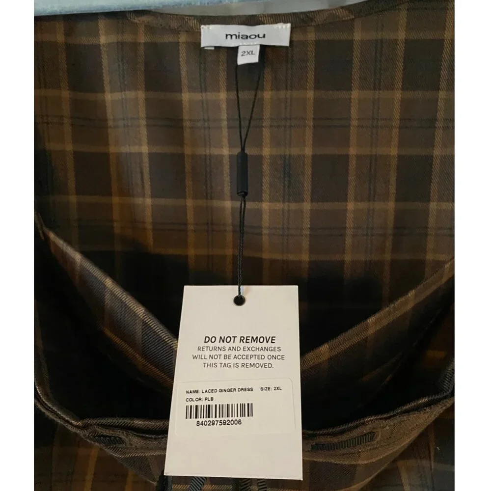 Miaou Plaid Ginger Dress NWT - Picture 6 of 6